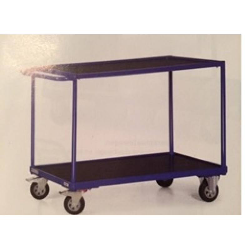 Tafelwagen met horizontale duwbeugel 100*60cm - PLAT-TW01