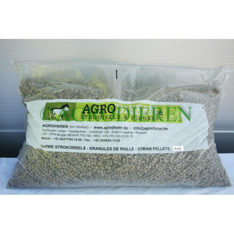 tarwe stropellets strokorrels tarwestro stalstrooisel agrodieren - STROPELLETS-15KG-LOS