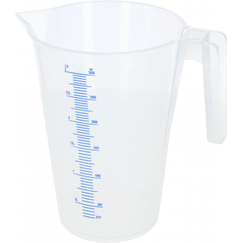 291197 - Mesureur 3 l en plastique ac &eacute;chelle gradu&eacute;e, empilable - KERBL - Agrodieren.be - 291197