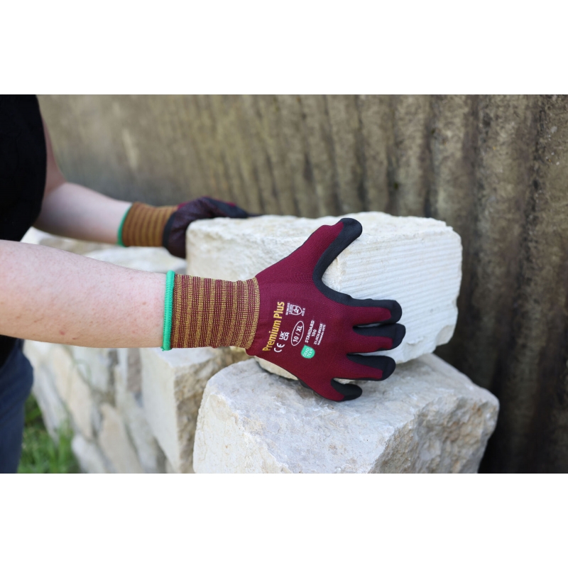 297971 - Gants Premium Plus bordeaux, taille 7/S - KERBL - Agrodieren.be - 297971