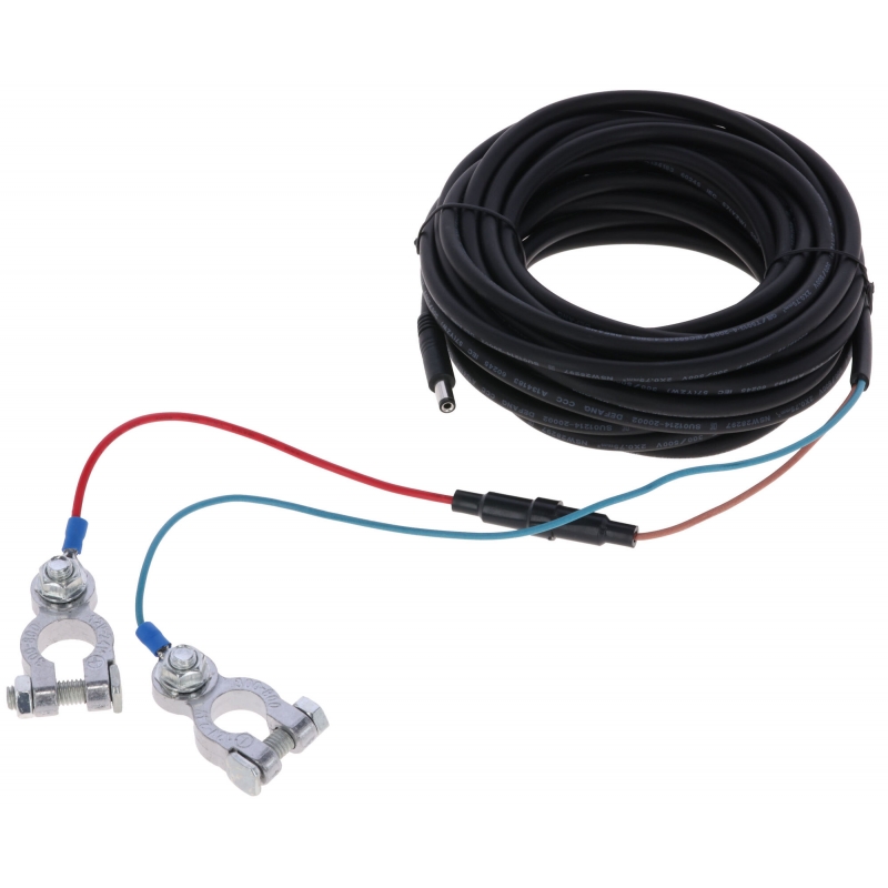 70619 - Batterijkabel cinch-stekker, +/- schroefklemmen, 8 m - KERBL - Agrodieren.be - 70619