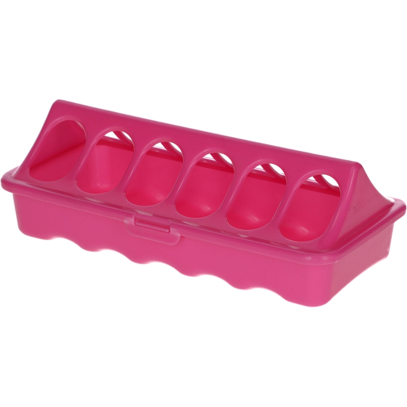 71334 - Mangeoire plast. pr poussins rose, 9x20&nbsp;cm - KERBL - Agrodieren.be - 71334