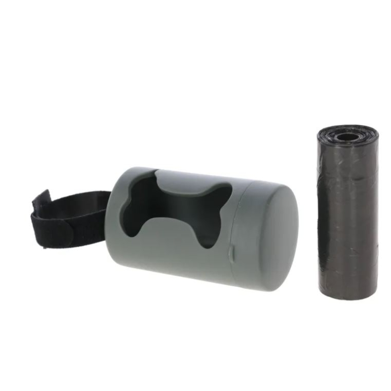 80105 - Distributeur de sachets &agrave; d&eacute;jections, plastique 1 rouleau inclus, gris-vert - KERBL - Agrodieren.be - 80105