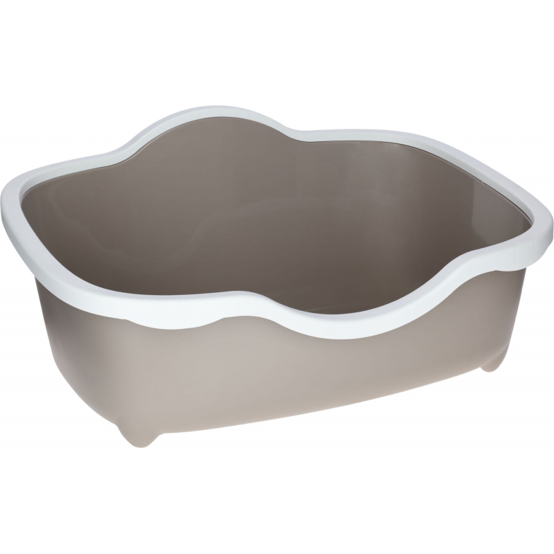 80977 - Kattenbak Tr&egrave;s Chic open 56 x 39 x 26 cm, wit/taupe - KERBL - Agrodieren.be - 80977