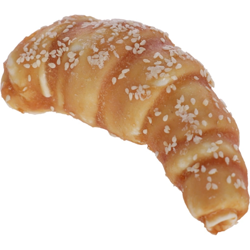 86302 - Runderhuid croissant, met kip, 11 cm, 80 g, in dis. - KERBL - Agrodieren.be - 86302