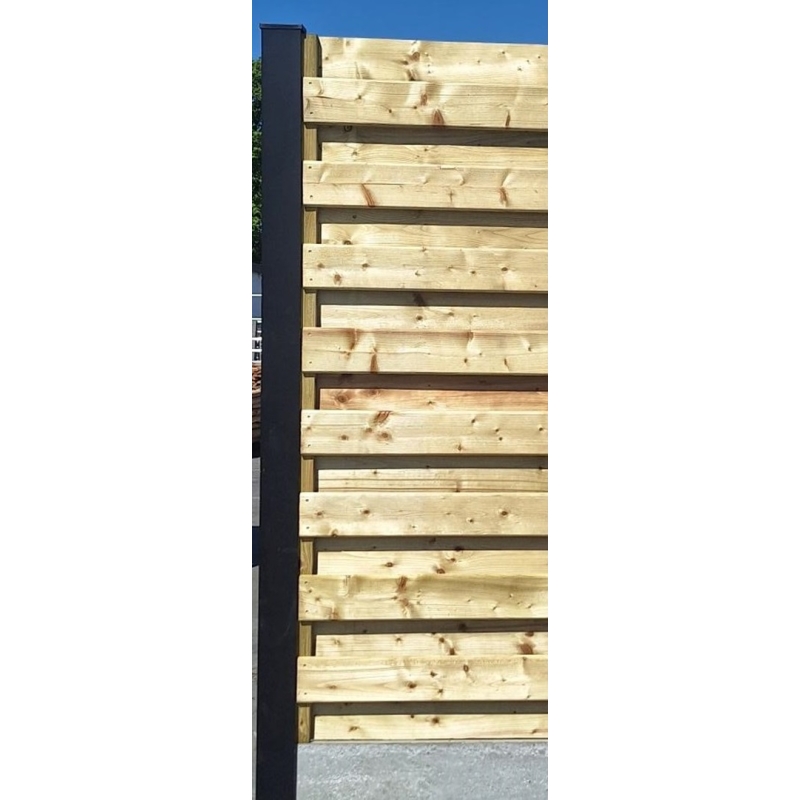 Poteau &agrave; fente en H, poteau m&eacute;tallique en acier thermolaqu&eacute;, le poteau &agrave; fente id&eacute;al pour votre brise-vue de jardin - Agrodieren - HSCH-P-HGLEUFRAL9005-275