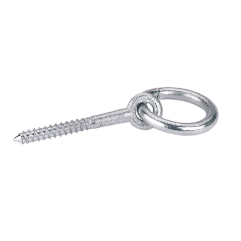 Anneau d'attache acier zingu&eacute; avec vis &agrave; bois 12 x 80mm - 12286