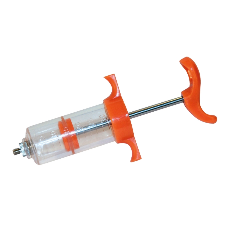 Nylon doseerspuit 30ml schr. met plastic greep - 23480