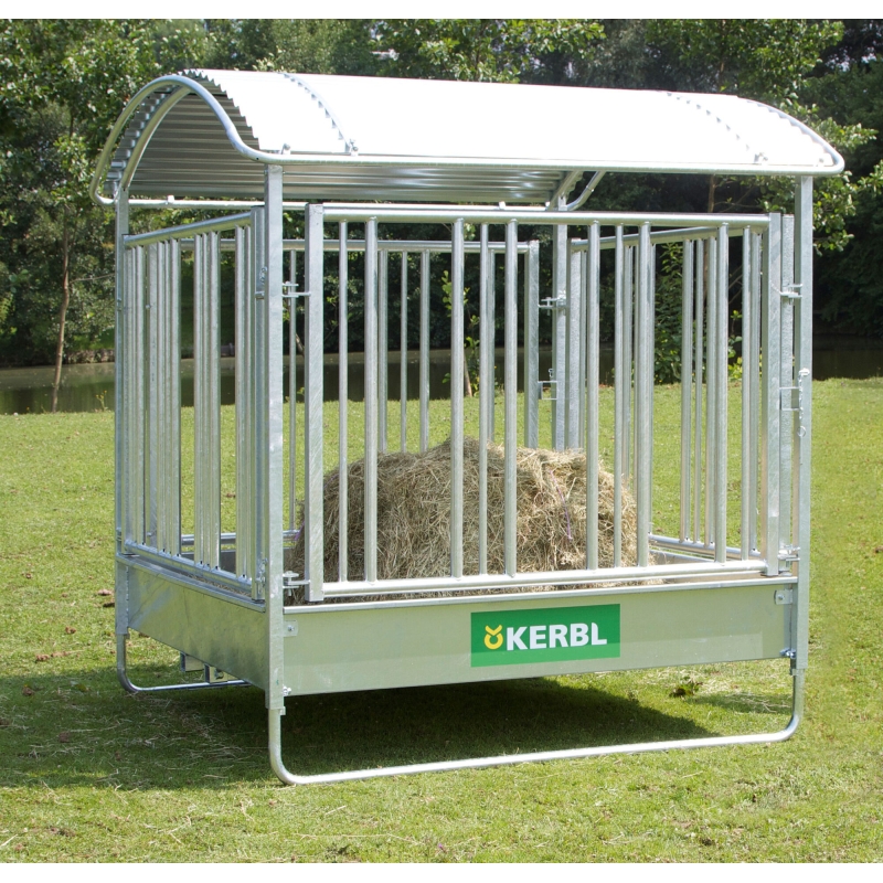 Paarden-vierkante ruif met veiligheidsvoerhek 2 x 2 m - 291256