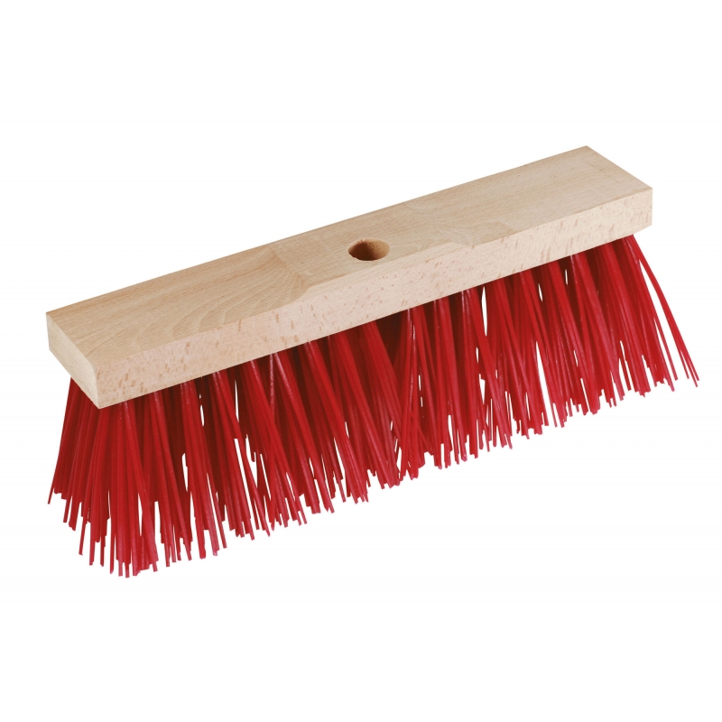 Straatbezem 35 cm breed EXTRA GROF - rode borstelharen - 29519