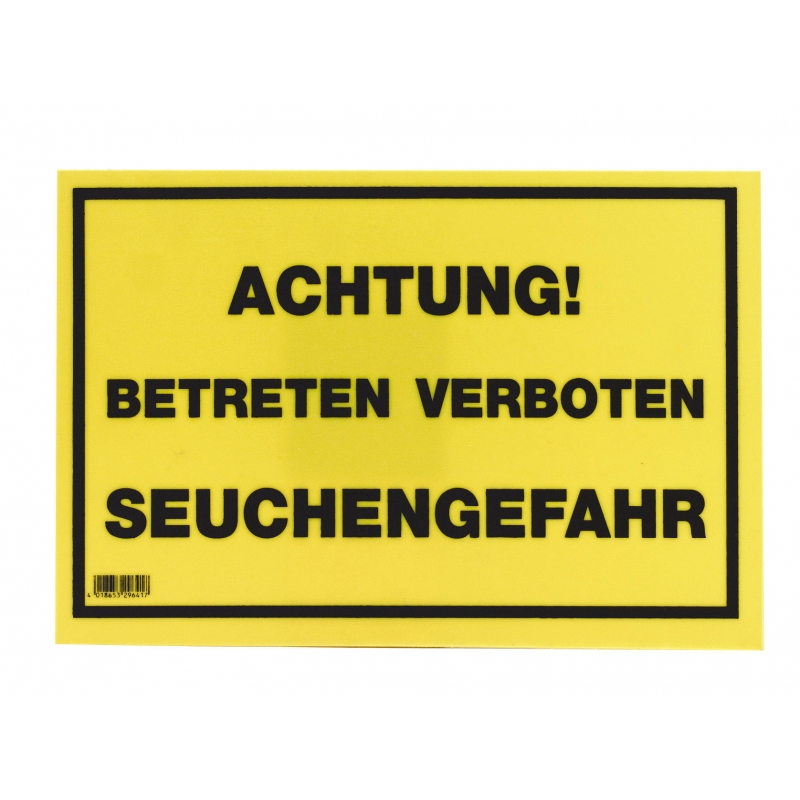 Waarsch.bord 20x30cm, "Let op Verb. toeg.-Besmettingsgevaar" - 29641