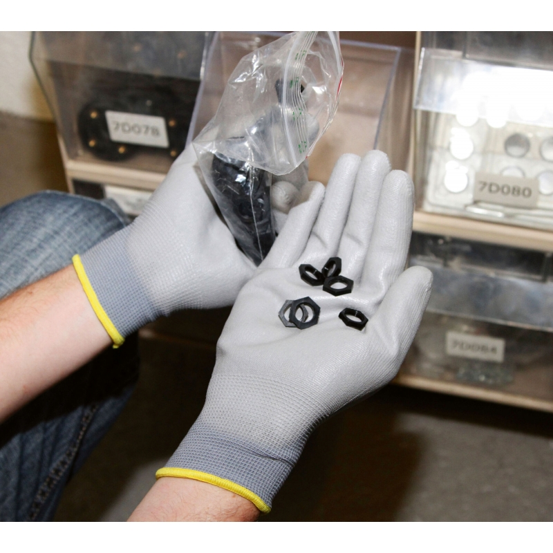 PU-handschoen Gnitter grey fijngebreide handsch., maat 7 - 297351