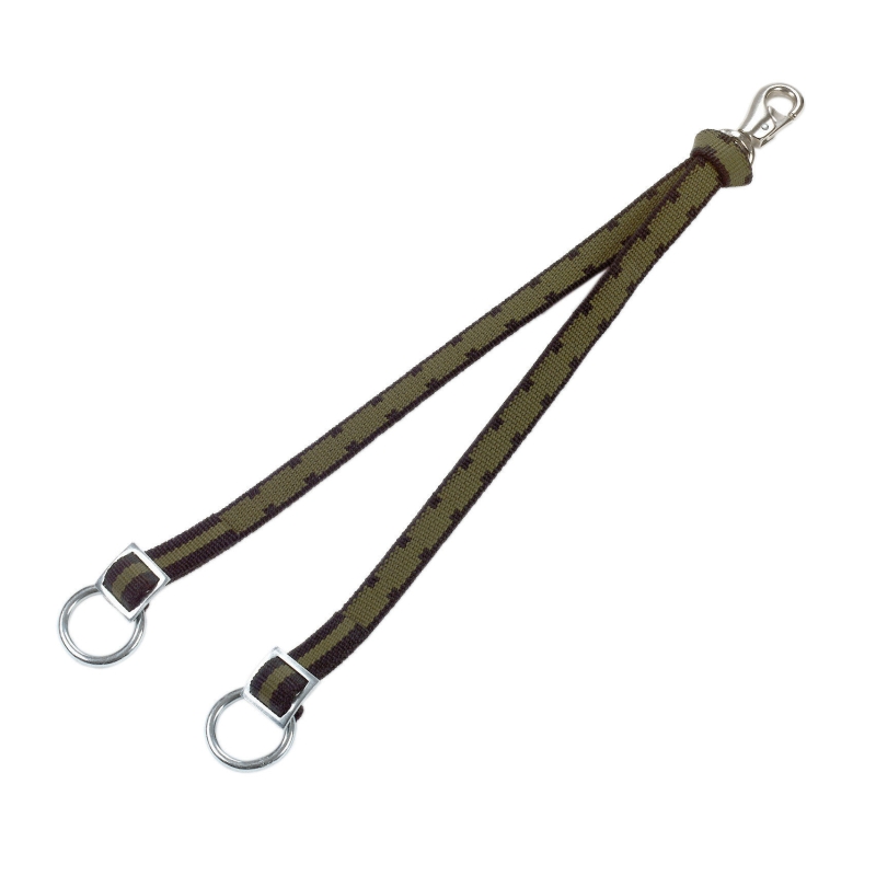 Grondriem dubbel, met karabijnhaak, 75cm - 12503