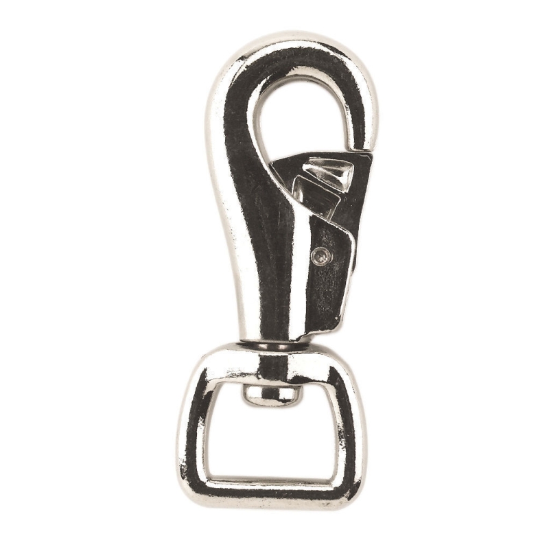 Mousqueton acier &agrave; virolle angulaire pour sangle - 12506