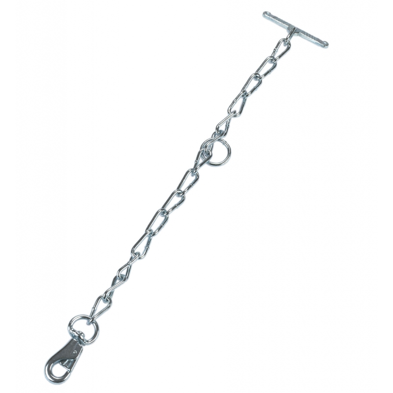 Cha&icirc;ne simple 66cm avec mousqueton attache maillon 6mm - 12509
