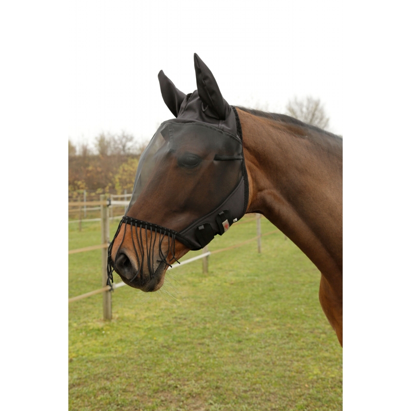 Vliegenmasker pony met - oorbescherming +neuskoord - 321267