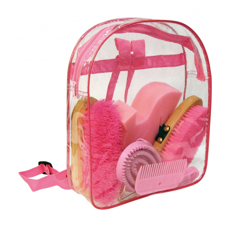 Kit de pansage sac à dos rose, enfant - 321358