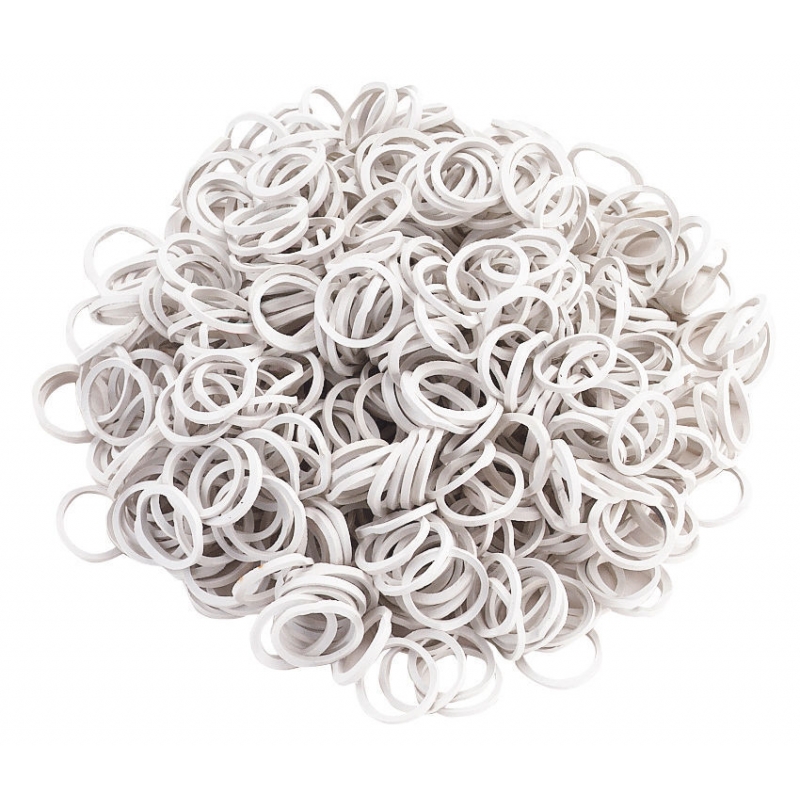 Manenelastiekjes, 500 st/zakje - wit - 321477