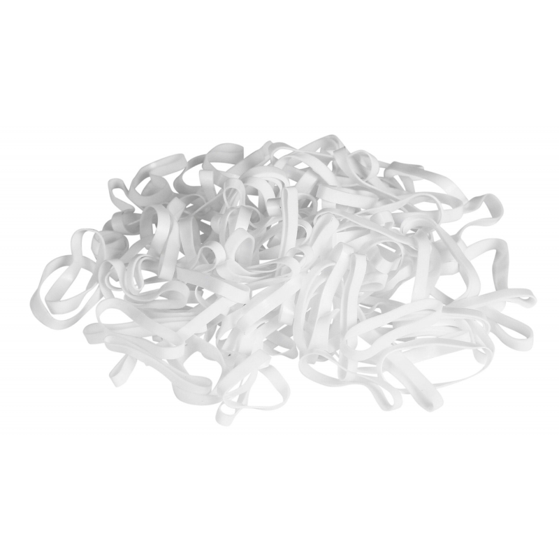 Elastiques à natter silicone blanc, 500 pièces - 321479