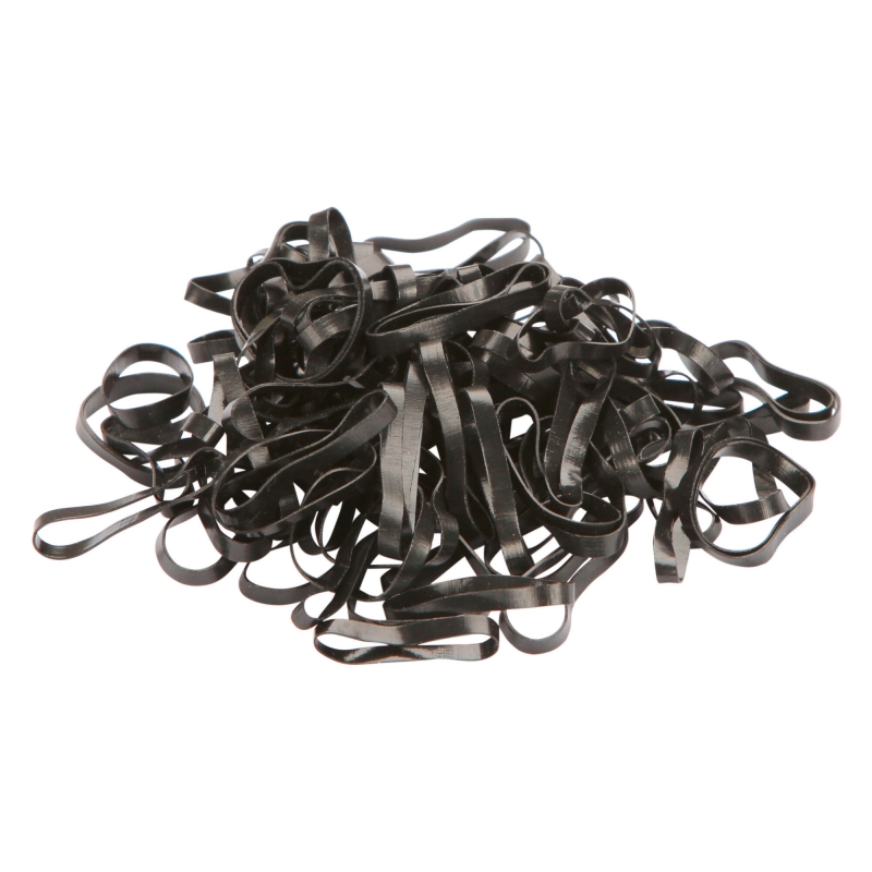 Manenelastiekjes, 500 st/zakje - silicone zwart - 321480