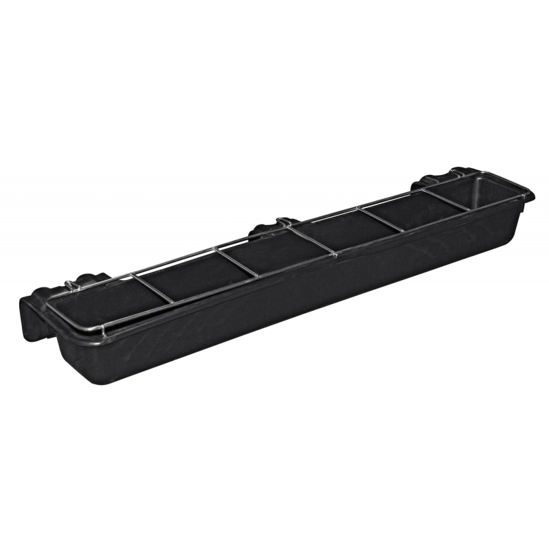 Mangeoire longue avec cornadis 8 litres, noire - 323492