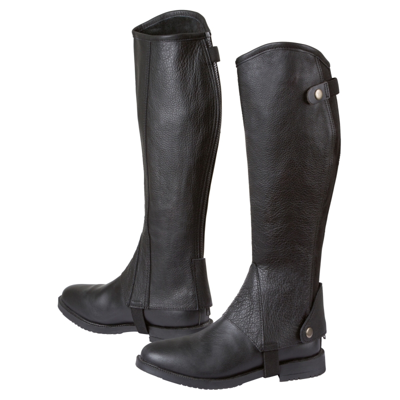 Minichaps cuir Elasto noires, T. L - 324032