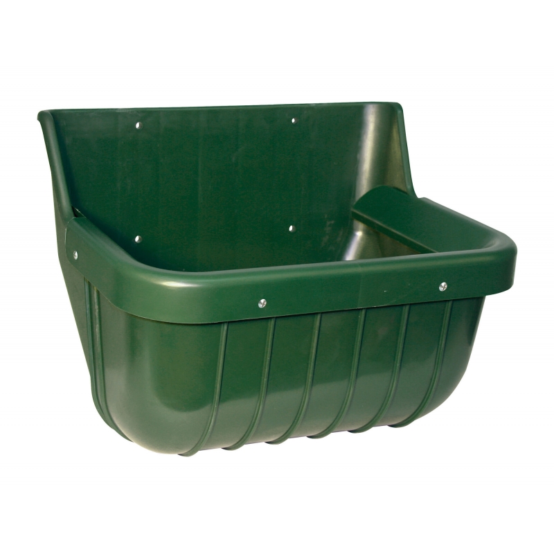 Mangeoire plast. rectangulaire 15l, avec rebord, verte - 32582
