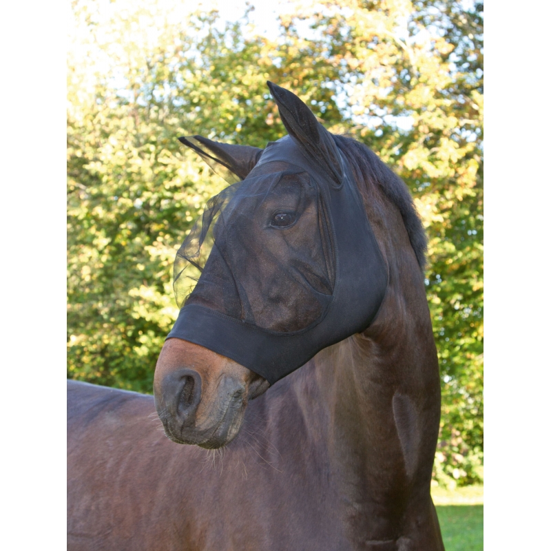 Vliegenmasker FinoStretch - pony, zwart - 325836