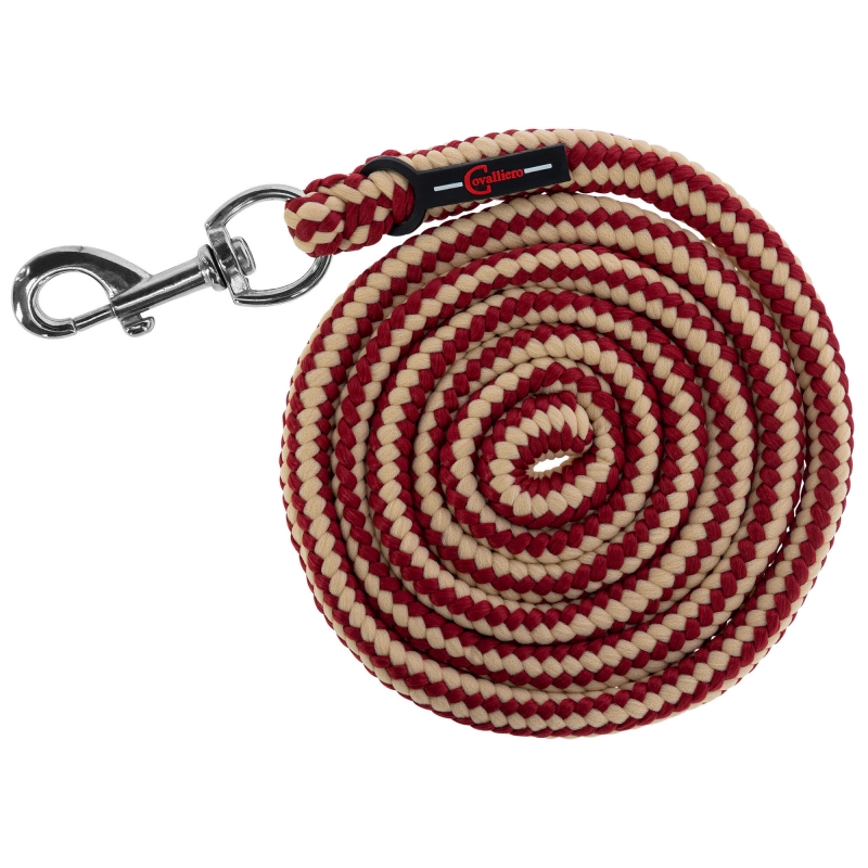 Halstertouw Hippo met - karabijnhaak bordeaux/beige - 325914