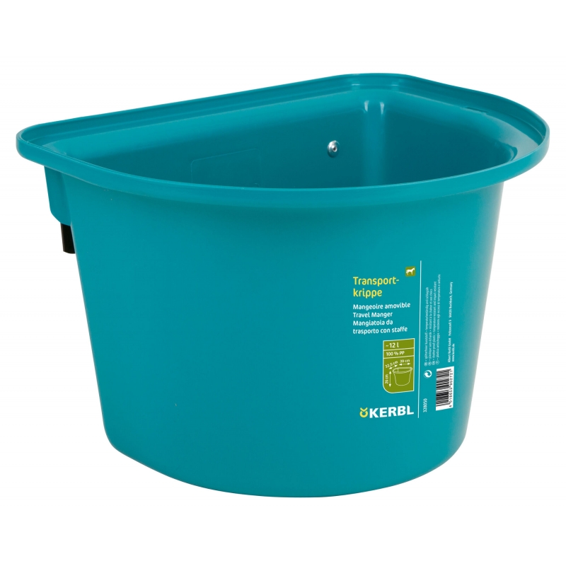 Seau mangeoire plastique 12l, aquamarin - 328050