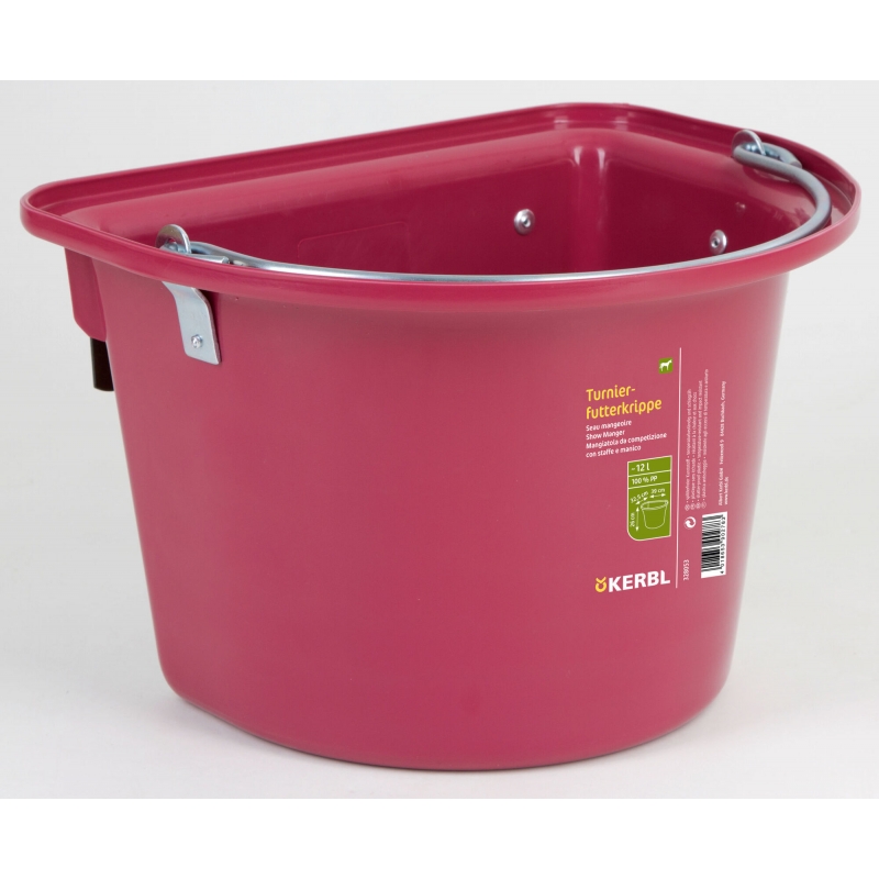 Wedstrijd voerbak roze - met ophangbeugel + draaggreep - 328053