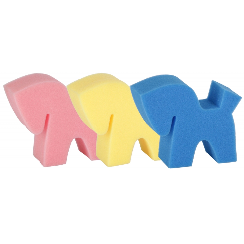 Eponge mousse Flecki lot de 3 jaune-bleu-rose - 328297