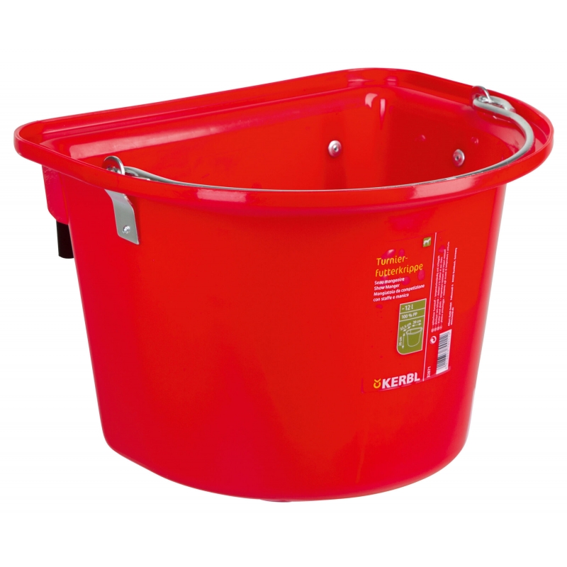 Wedstrijd voerbak rood - met ophangbeugel + draaggreep - 32871