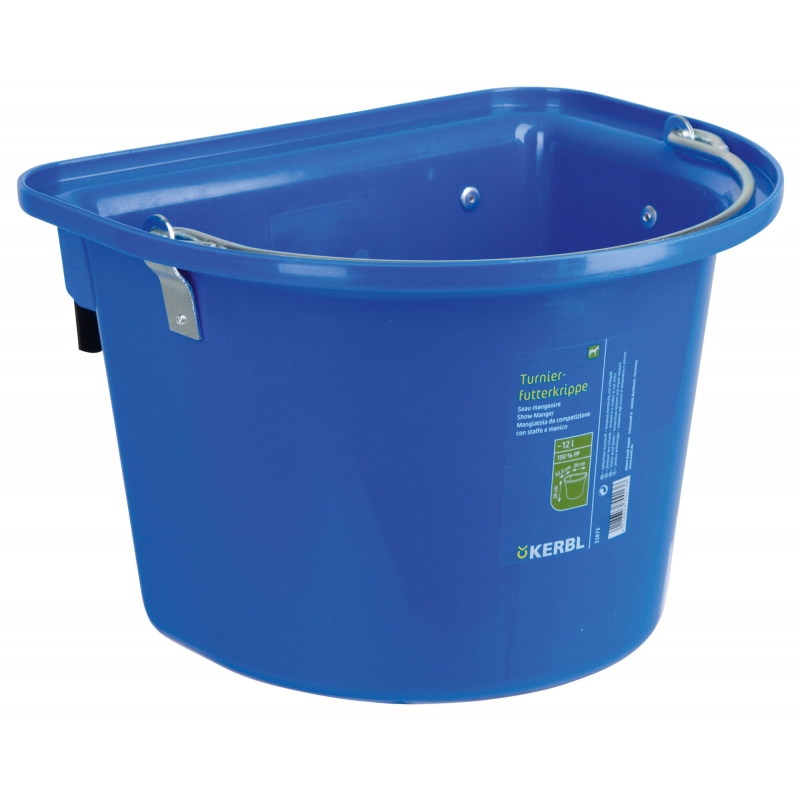 Wedstrijd voerbak blauw - met ophangbeugel + draaggreep - 32873