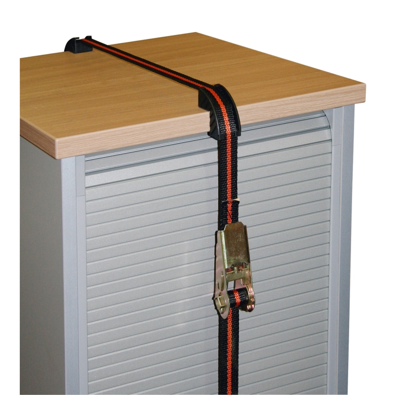 Sangle d'arrimage &agrave; cliquet av 4 protections angle 5m X 25mm - 37104