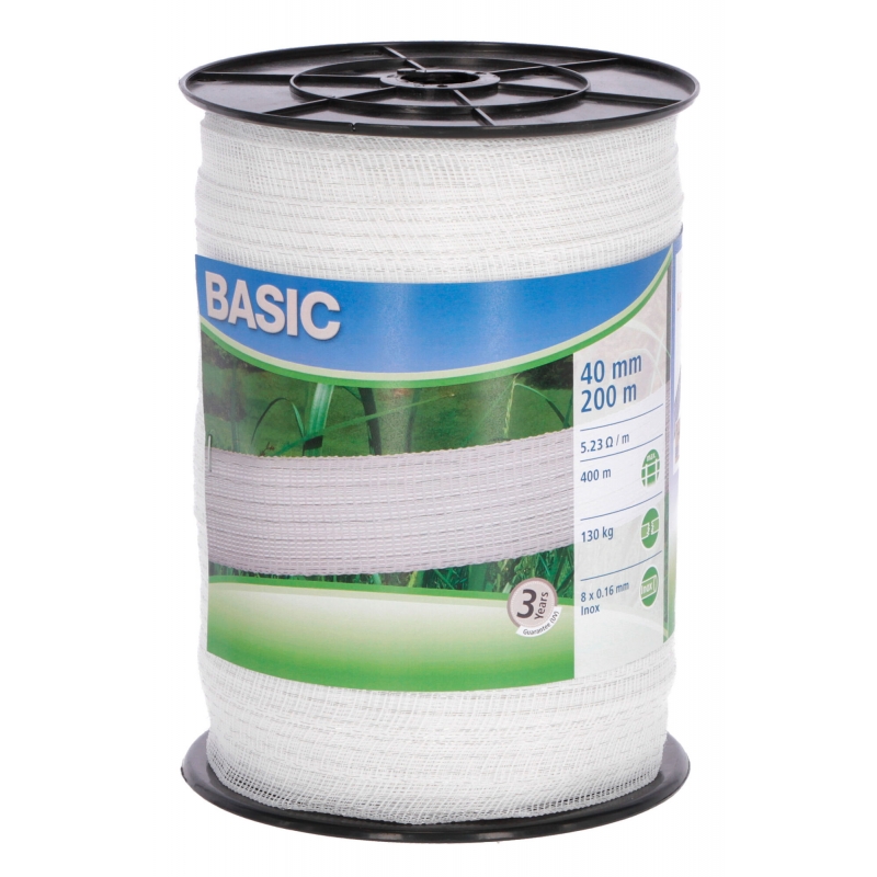 Ruban Basic Classe blanc 40mm, 200m 8x0,16 inox - 441522