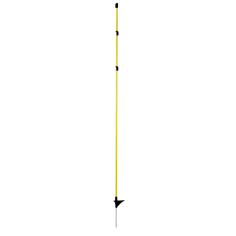 Ovale glasvezelpaal geel met metalen punt, 152 cm - 444272
