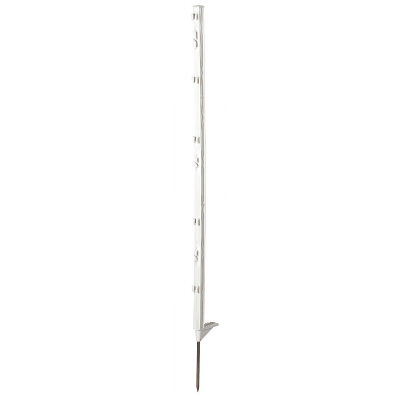 Piquet PVC avec bêche latérale simple, 105cm, blanc - 44497
