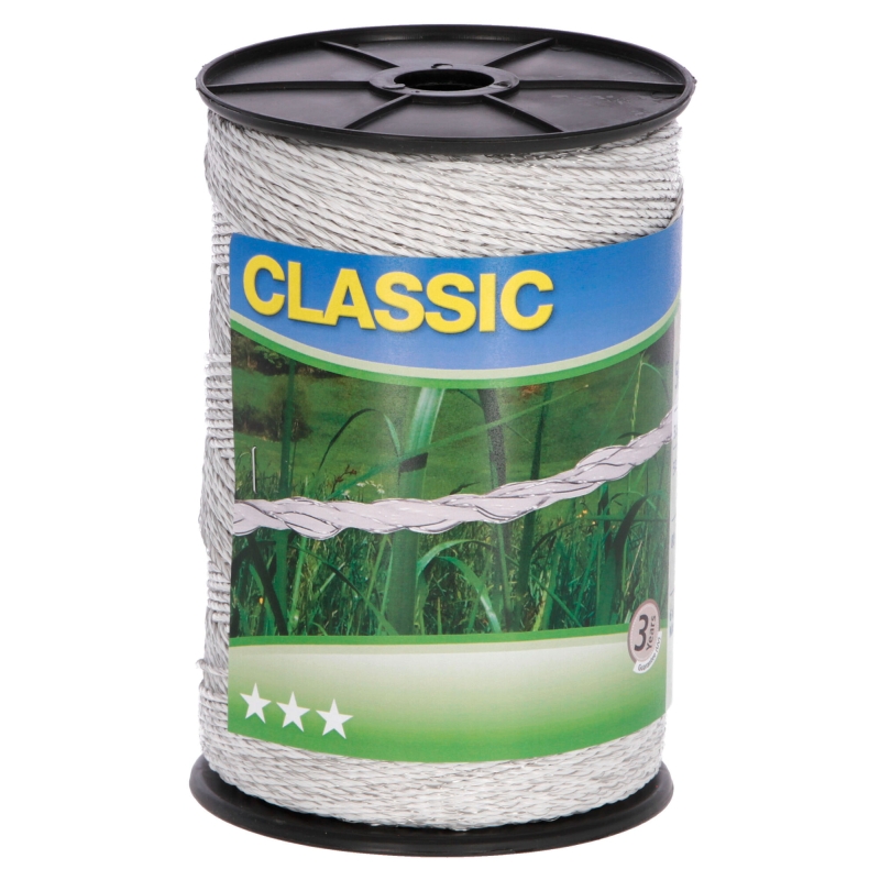 Classic afrasteringskoord 500m wit, 6x 0,20 Niro - 449112