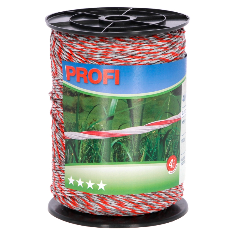 Prof. afrasteringskoord 9x0,30 TriC, 400m, wit/rood - 59506