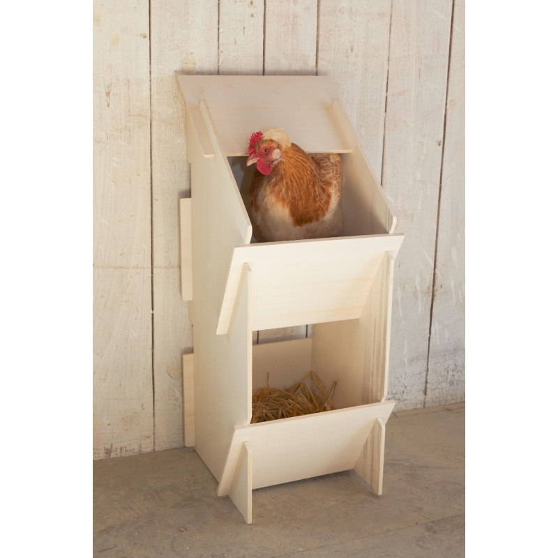 Kippen legnest van hout niet gemonteerd, 30x35x83cm - 73005