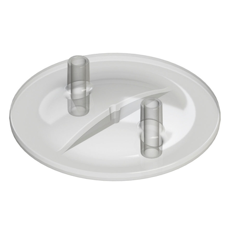 Melkemmerdeksel vlak 16x20mm transparant, 2 steunen - 151059