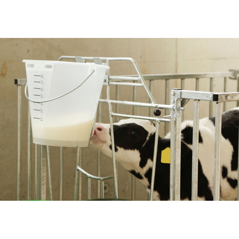 feeding bucket transparent white, scale, 8l - 14266