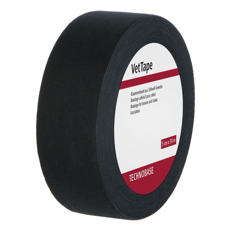 VetTape Klauenverband m. Kautschukkleber, schwarz, 50 m - 16390