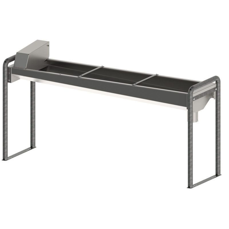 Verwarmbare rvs-trog bak 120cm, m. bodemonderstel - 221142