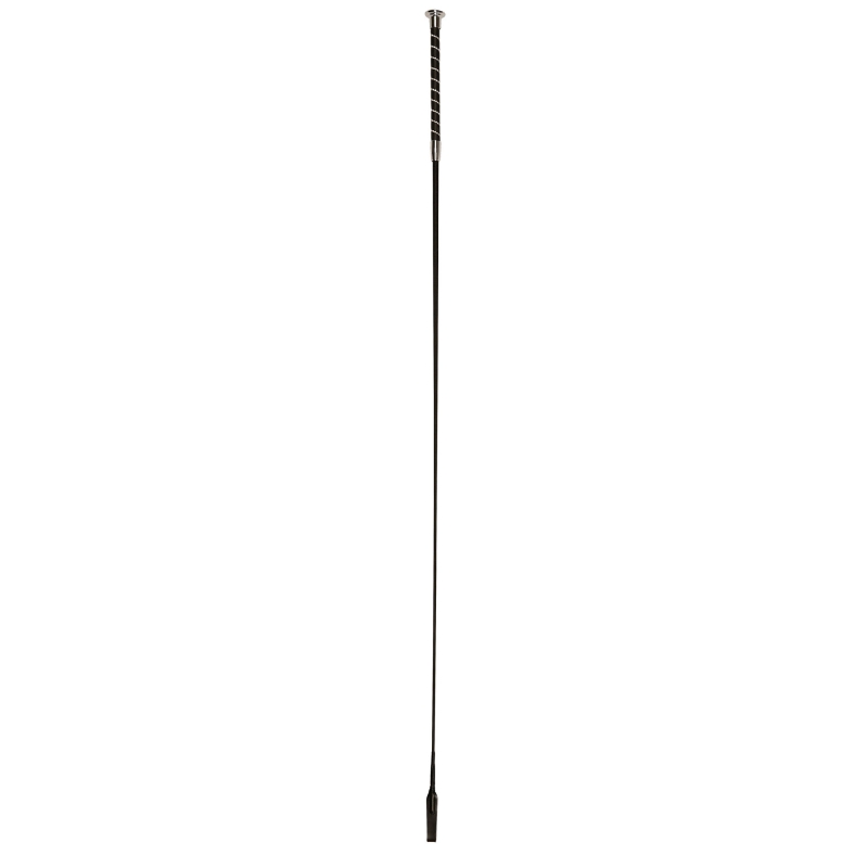 Cravache de dressage avec claquette, noire, 120 cm - 320102