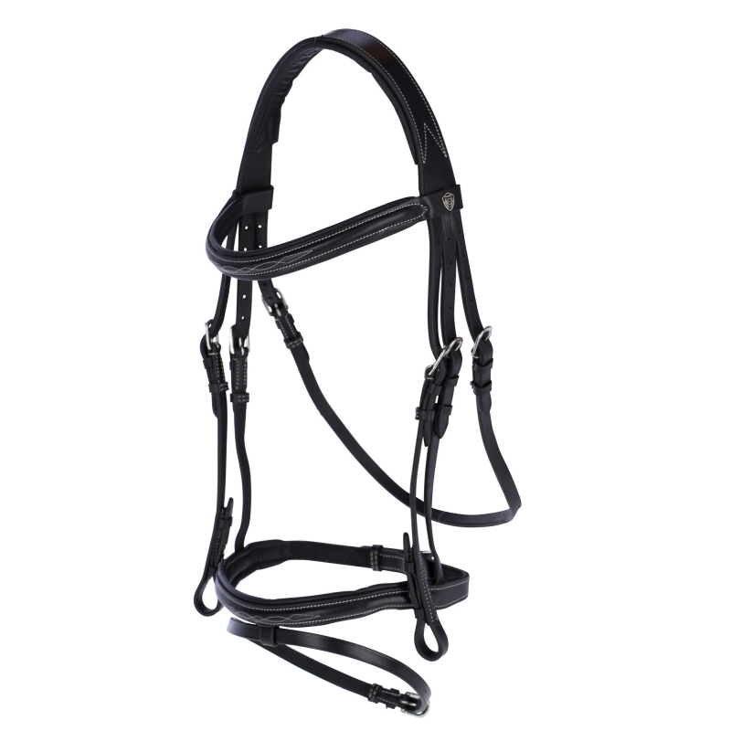 Trenshoofdstel Classic Leder, zwart, warmbloed - 326139