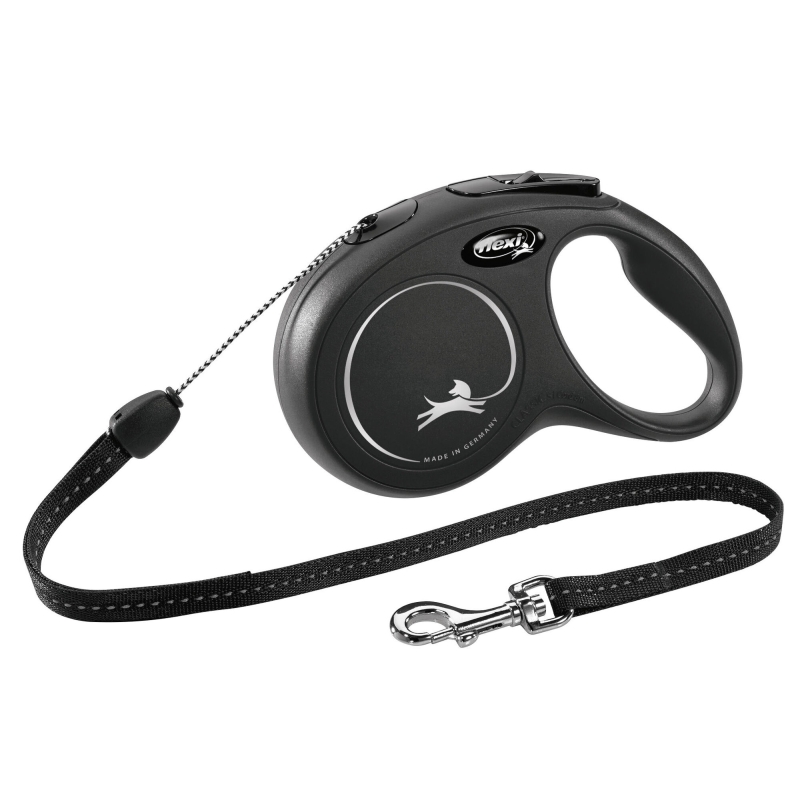 flexi lijn Classic S, 8 m, koord, tot 12kg zwart - 80278