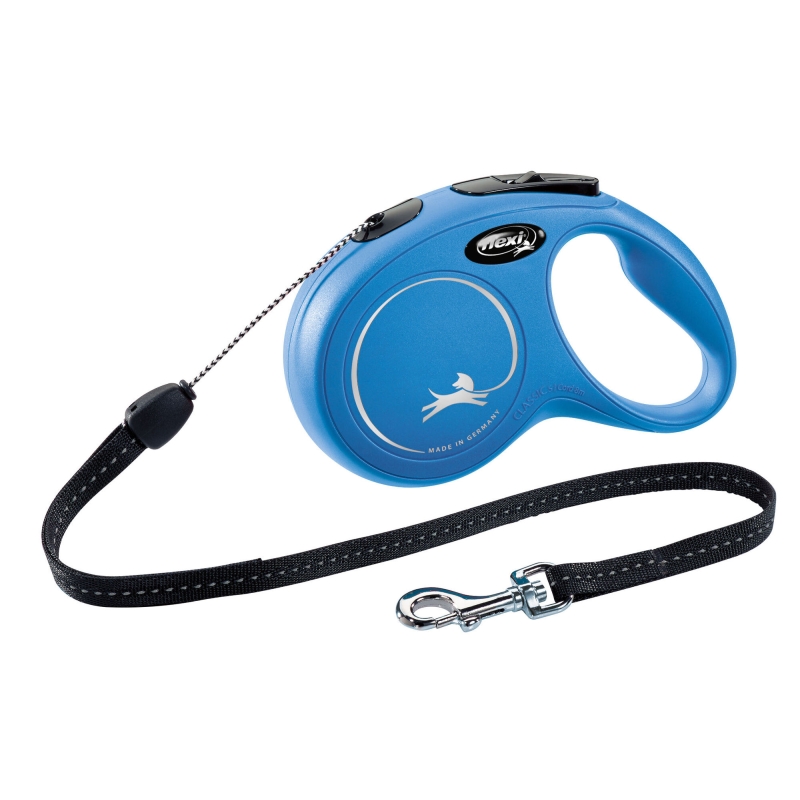 Laisse-corde Flexi Classic S, 8 m, max. 12kg bleu - 80280