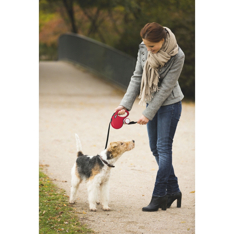 flexi lijn Classic S, 5 m, Riem, tot 15kg rood - 80291